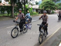 Amankan wilayah, Sat Sabhara Kolut Patroli Bersepeda