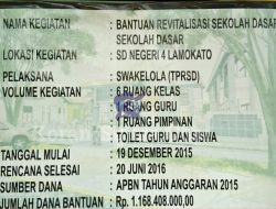 Telan Anggaran Rp. 1 Miliar, Belum Lama di Kerja RKB SDN 4 Lamokato Mulai “Retak”