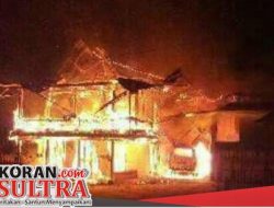 Rumah Kepsek di Kolut Hangus Terbakar