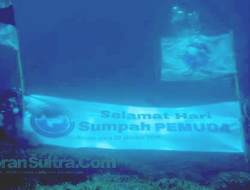 Tim Penyelam Perindo Kibarkan Bendera Merah Putih di Dasar Laut Kolut