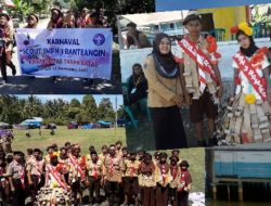 Karnaval Pramuka SMP 3 Ranteangin Tampilkan Baju Kreatif Tanpa Batas