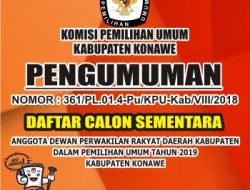PENGUMUMAN DCS CALEG KABUPATEN KONAWE