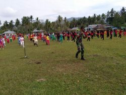 Satgas Pamtas Yonif 725, Senam “Maumere” Bersama Masyarakat Moramo
