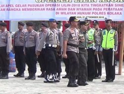Kapolres Kolaka Pimpin Gelar Pasukan Operasi Lilin Dilapangan 19 November