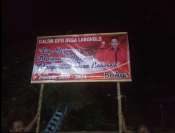 Seperti Caleg,  Boykun Pasang Baliho sebagai Calon BPD di Mubar