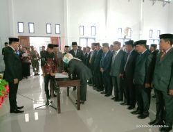 Hujan Deras, Warnai Pelantikan 117 Pejabat Struktural di Mubar