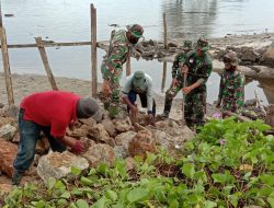 TMMD Kodim Kolaka : Pembangunan Tanggul Rampung 65 persen di Kelurahan Anawoi