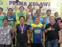 Ketua PBSI Konawe Tutup Turnamen Bulutangkis PB Prima Konawe 2021
