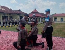 Polres Konawe Sambut Bintara Remaja Dengan Tradisi Pembaretan