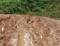 Jalan Masuk Desa Anggoro Jadi “Bubur Tanah”