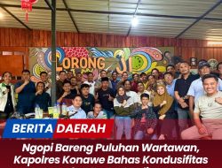 Ngopi Bareng Puluhan Wartawan, Kapolres Konawe Bahas Kondusifitas dan Peran Media