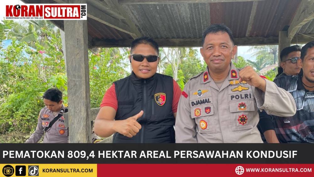 Wakapolres Konawe, Kompol Jamaluddin Saho, SH, MH, Bersama Kompol Dedy Hartoyo, SH, MH Kasubdit I Dirkrimum Polda Sultra saat melakukan pengamanan dilokasi Konflik Sengketa lahan Desa Tawamelewe