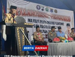 135 Pengurus Ranting Pramuka Konawe Tiga Kecamatan di Kukuhkan, Ini Pesan Syamsul Ibrahim