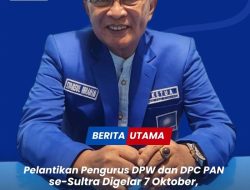 Pelantikan Pengurus DPW dan DPD PAN se-Sultra Digelar 7 Oktober, Ketum dan Sekjen Hadir di Kendari